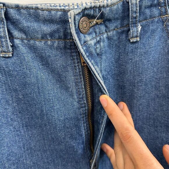 Vintage 90's Lee Blue Denim Maxi Skirt High Rise Straight Fit Size S - Picture 7 of 12